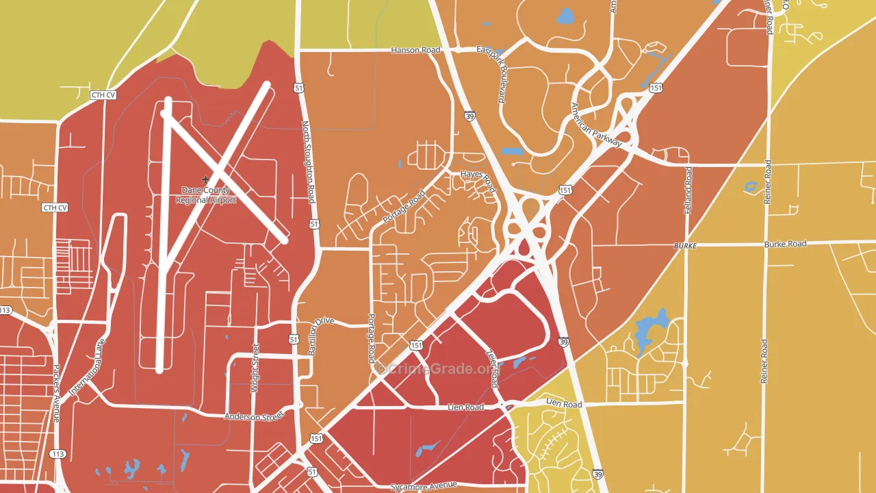 Bluff Acres, Madison, WI Map of Drug-Related Crime Rates