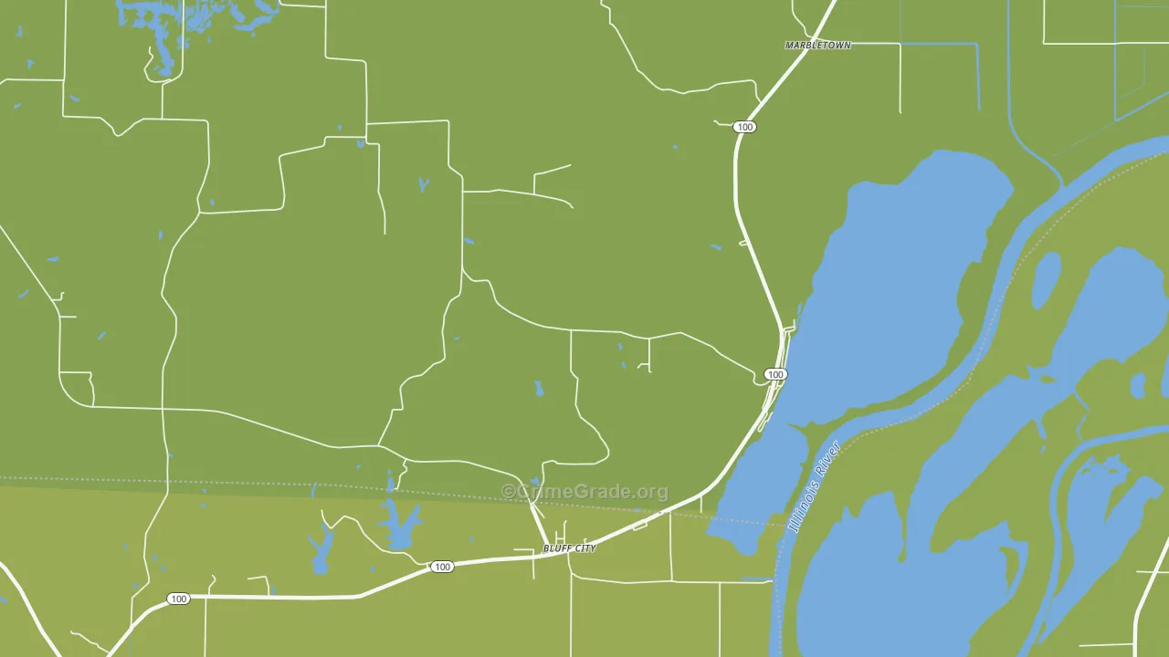 Bluff City, IL Map of Drug-Related Crime Rates