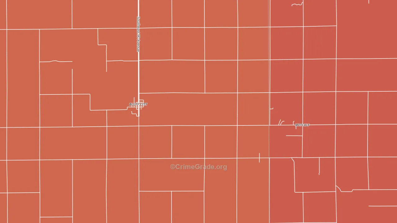 Bluff City, KS Map of Drug-Related Crime Rates