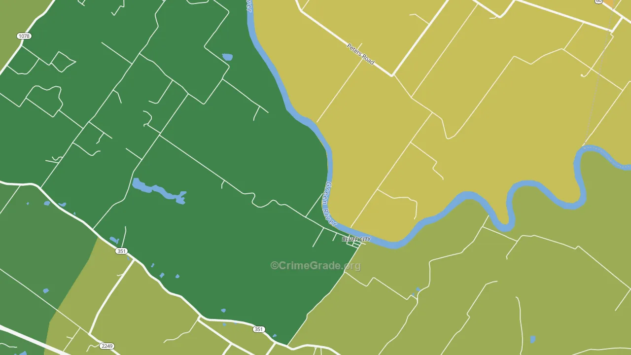 Bluff City, KY Map of Drug-Related Crime Rates