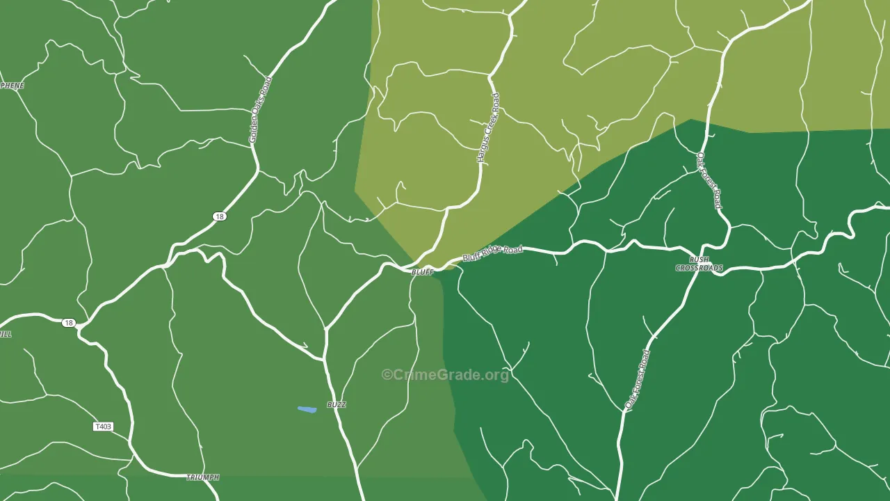 Bluff, PA Map of Drug-Related Crime Rates