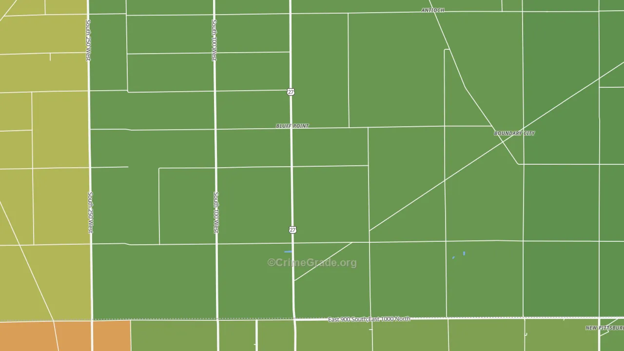 Bluff Point, IN Map of Drug-Related Crime Rates