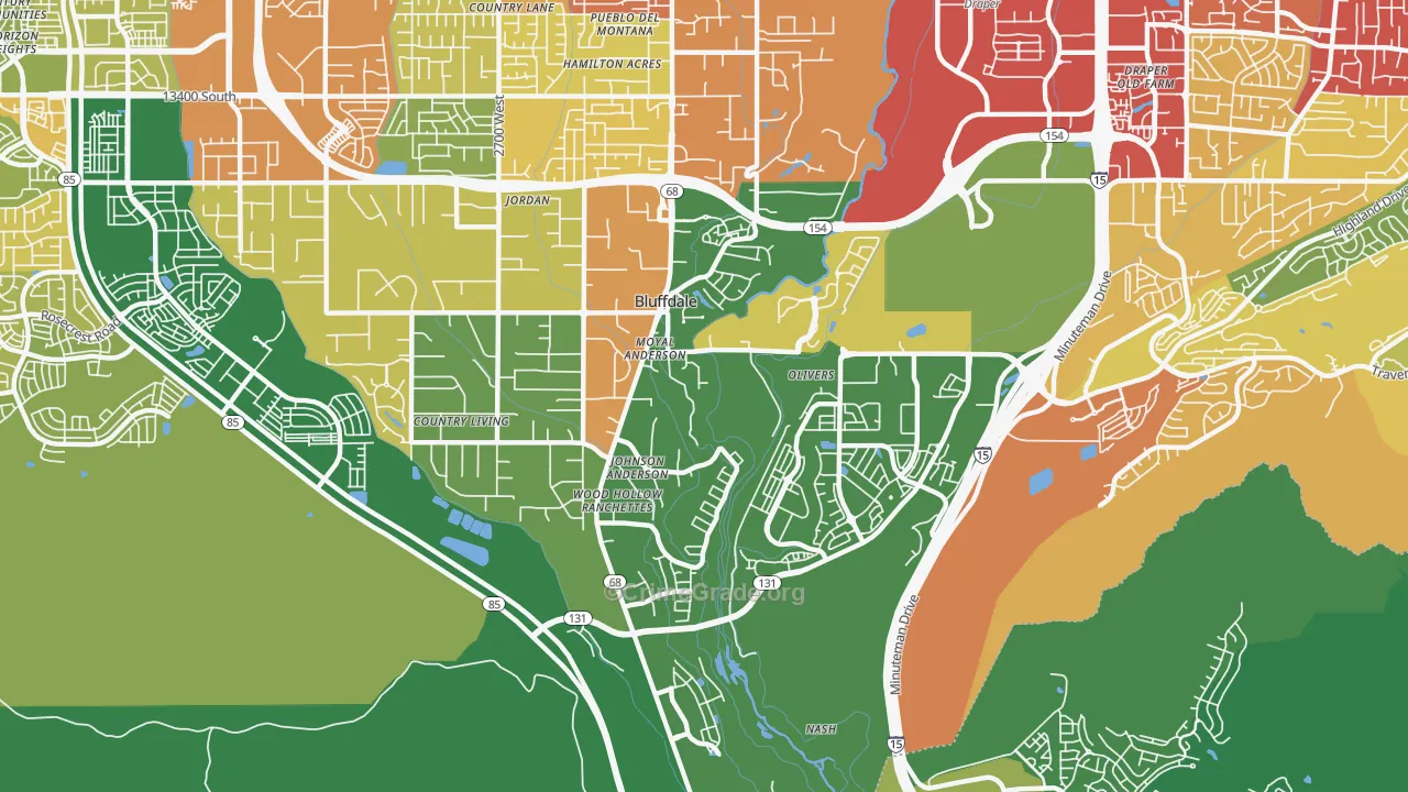 Bluffdale, UT Map of Drug-Related Crime Rates