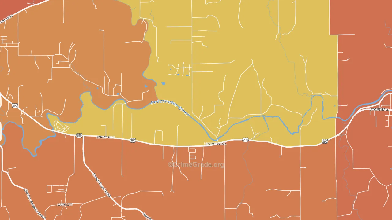 Blumenthal, TX Map of Drug-Related Crime Rates