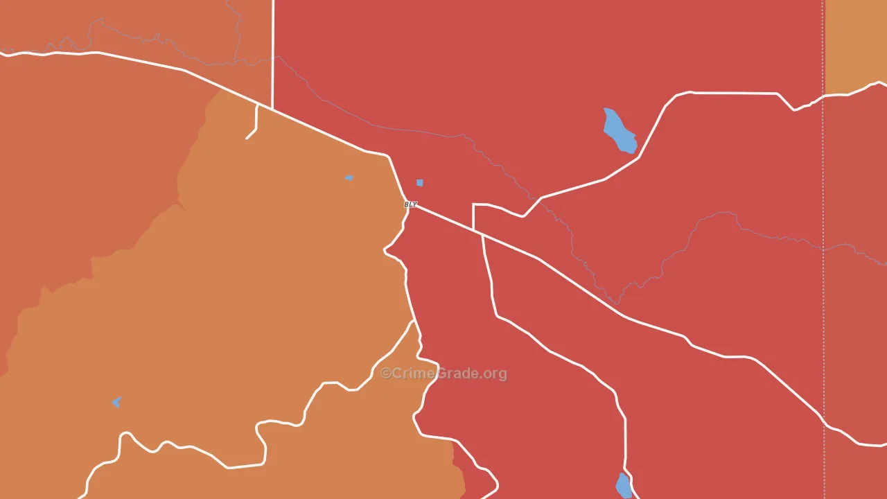 Bly, OR Map of Drug-Related Crime Rates