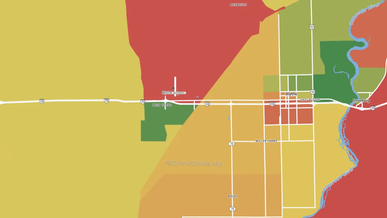 Blythe, CA Map of Drug-Related Crime Rates