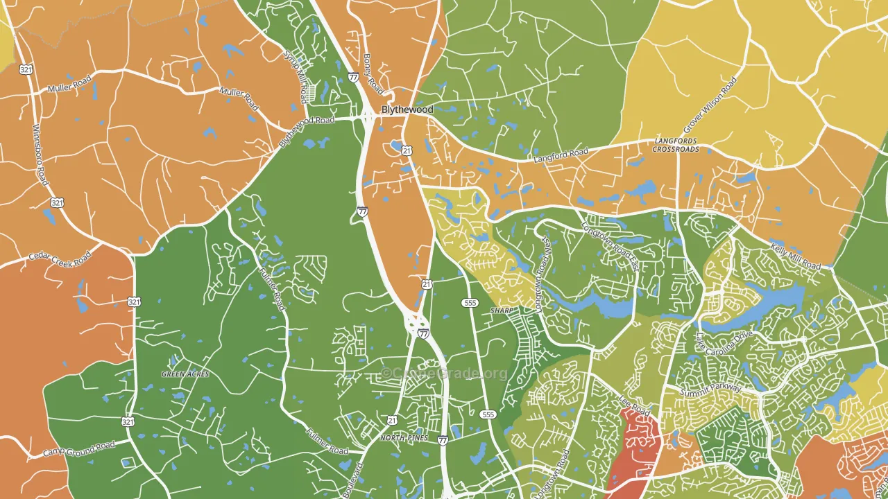 Blythewood, SC Map of Drug-Related Crime Rates