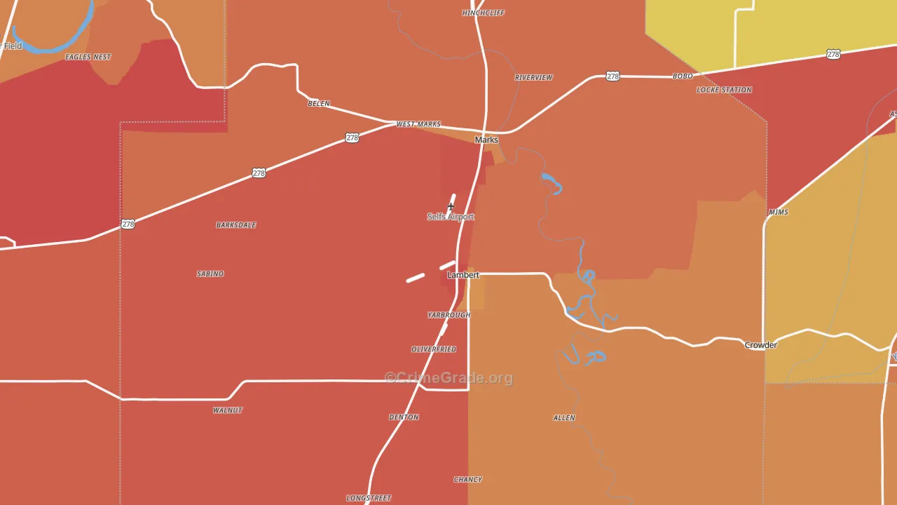 Bobo, MS Map of Drug-Related Crime Rates