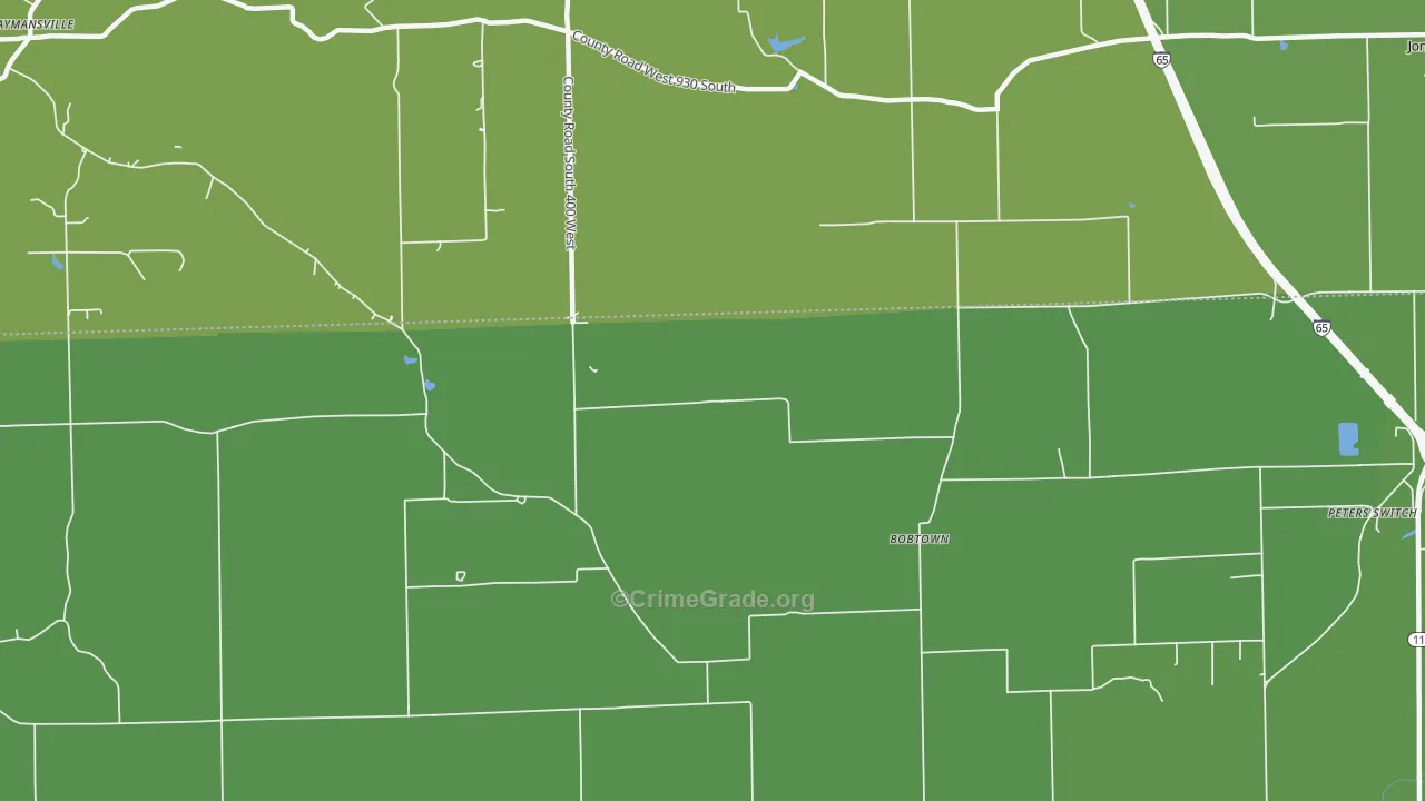 Bobtown, IN Map of Drug-Related Crime Rates