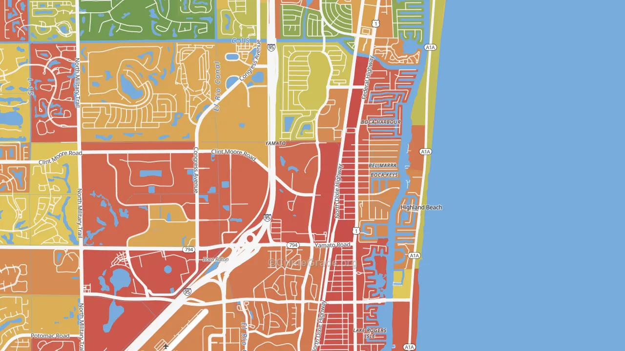 Boca Teeca, Boca Raton, FL Map of Drug-Related Crime Rates