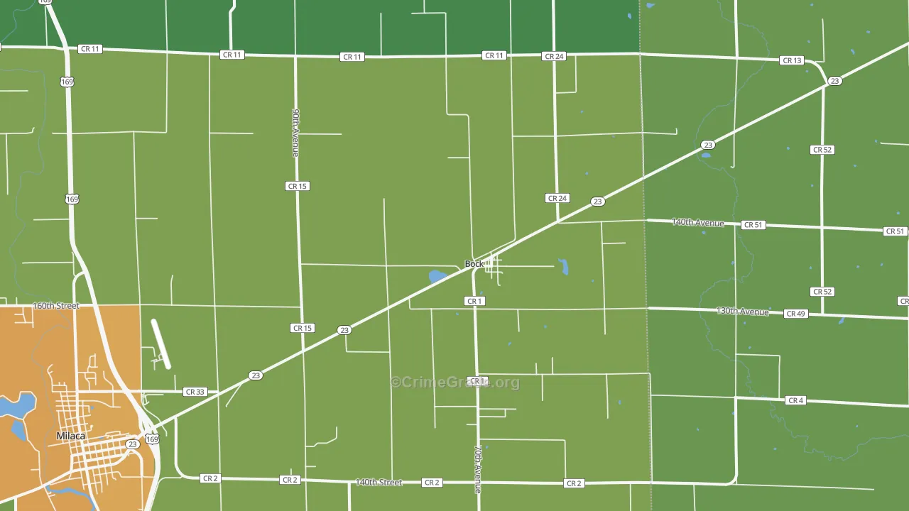 Bock, MN Map of Drug-Related Crime Rates