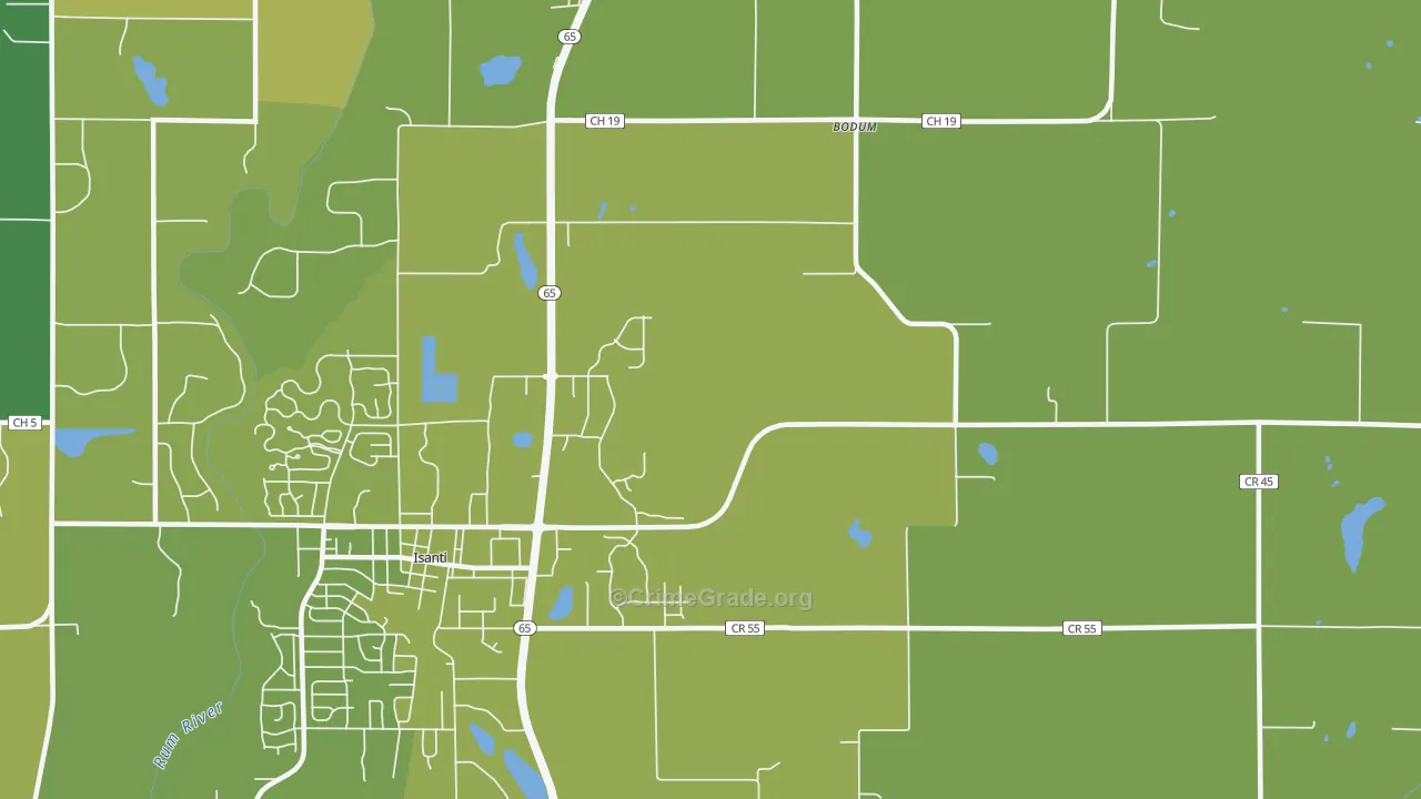 Bodum, MN Map of Drug-Related Crime Rates