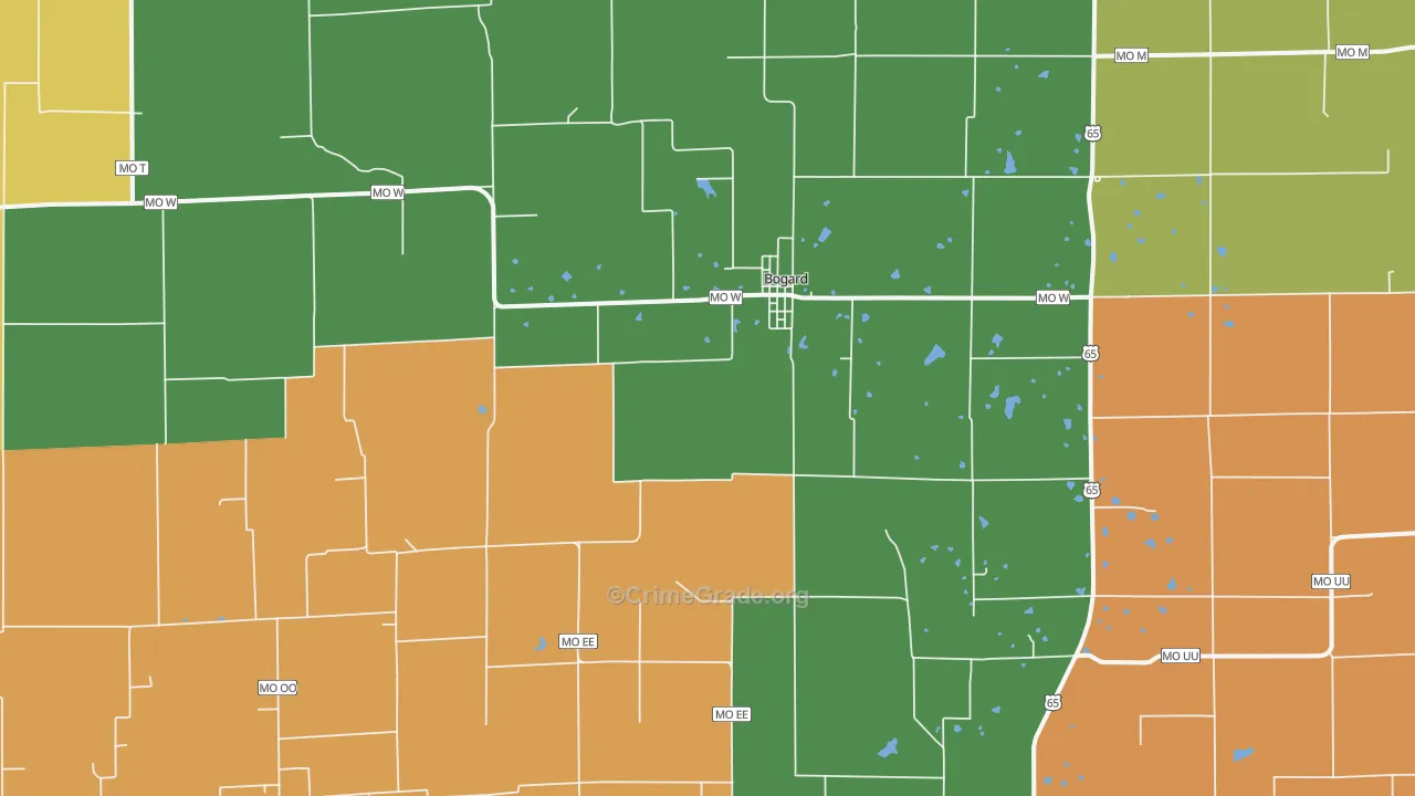 Bogard, MO Map of Drug-Related Crime Rates