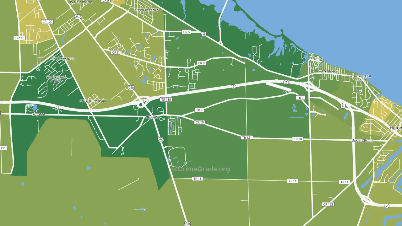 Bogart, OH Map of Drug-Related Crime Rates