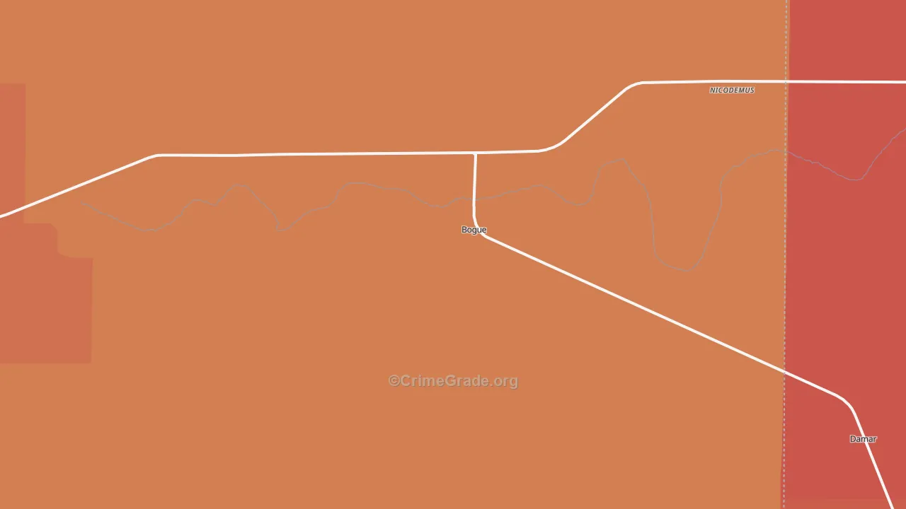 Bogue, KS Map of Drug-Related Crime Rates