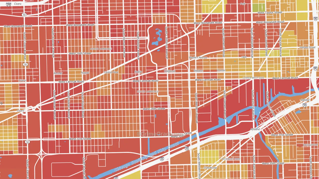 Bohemian California, Chicago, IL Map of Drug-Related Crime Rates