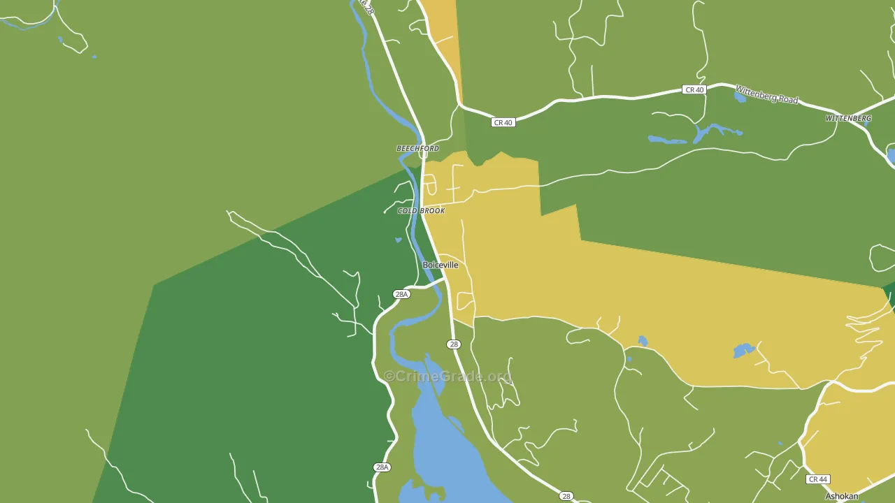 Boiceville, NY Map of Drug-Related Crime Rates