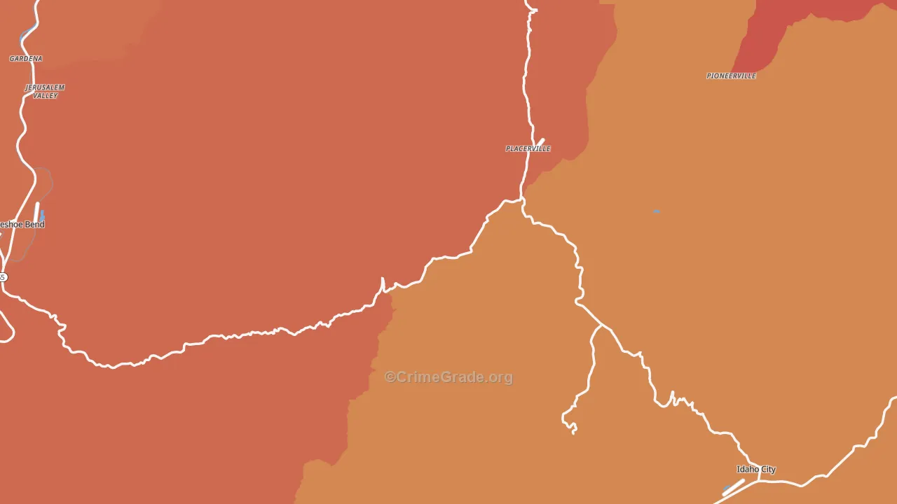 Boise County, ID Map of Drug-Related Crime Rates