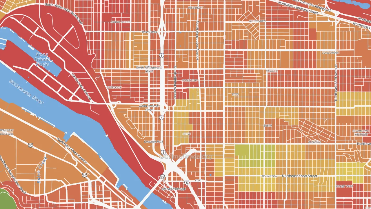 Boise, Portland, OR Map of Drug-Related Crime Rates