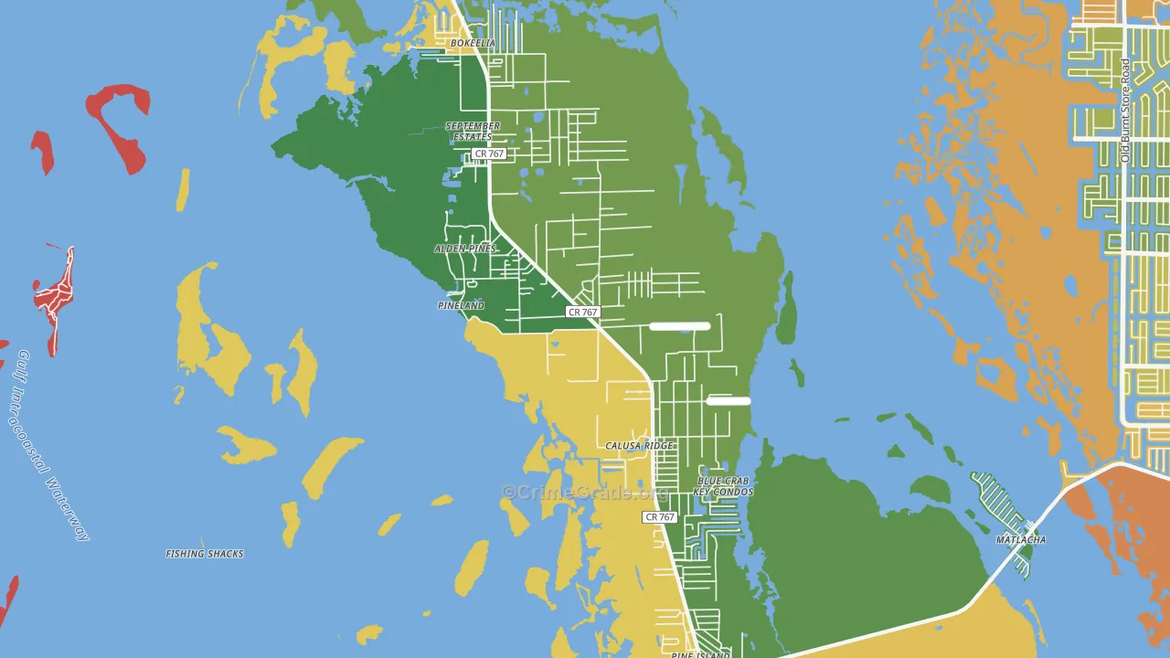 Bokeelia, FL Map of Drug-Related Crime Rates