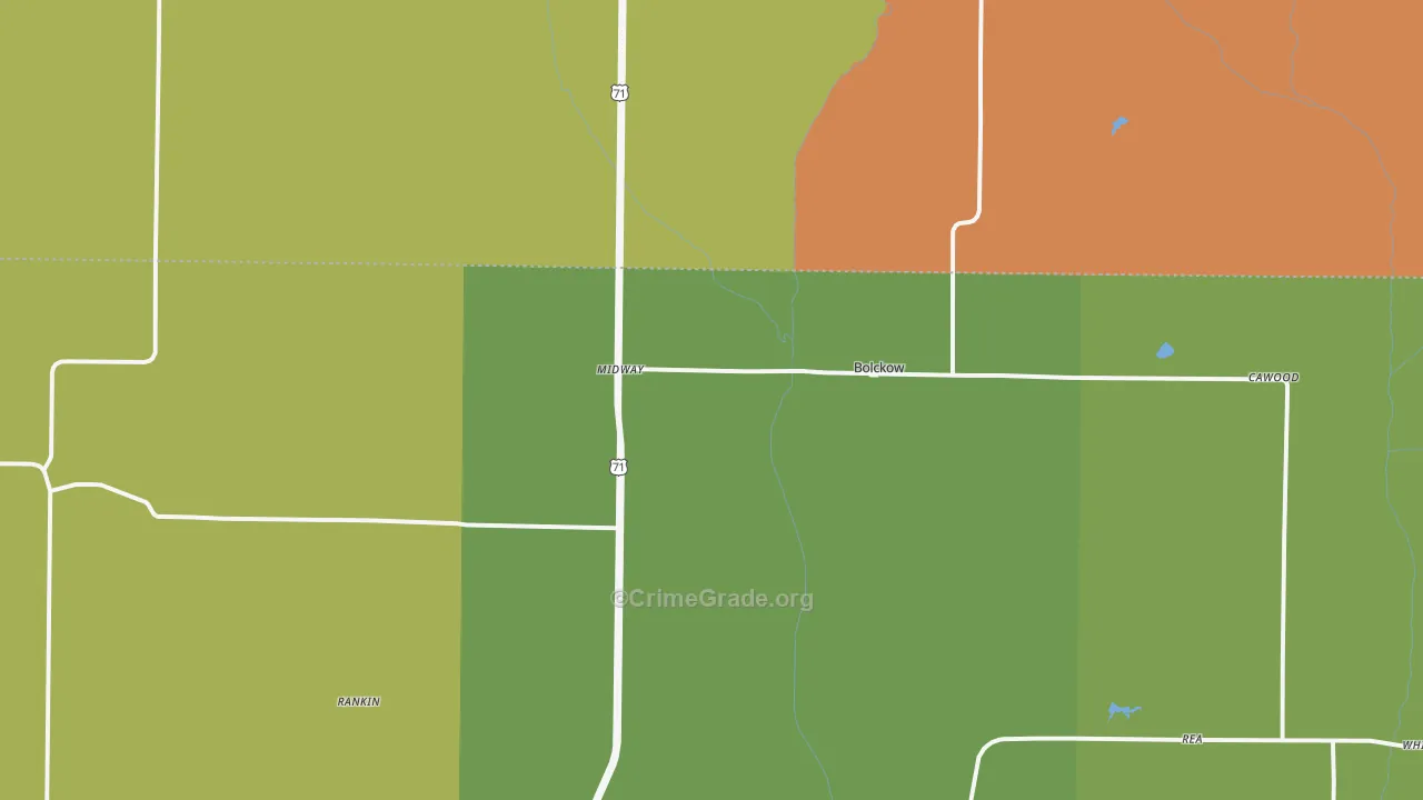Bolckow, MO Map of Drug-Related Crime Rates