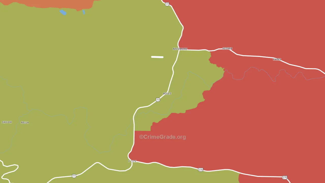 Boles, AR Map of Drug-Related Crime Rates