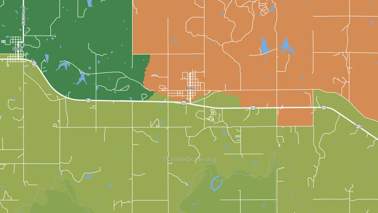 Boley, OK Map of Drug-Related Crime Rates