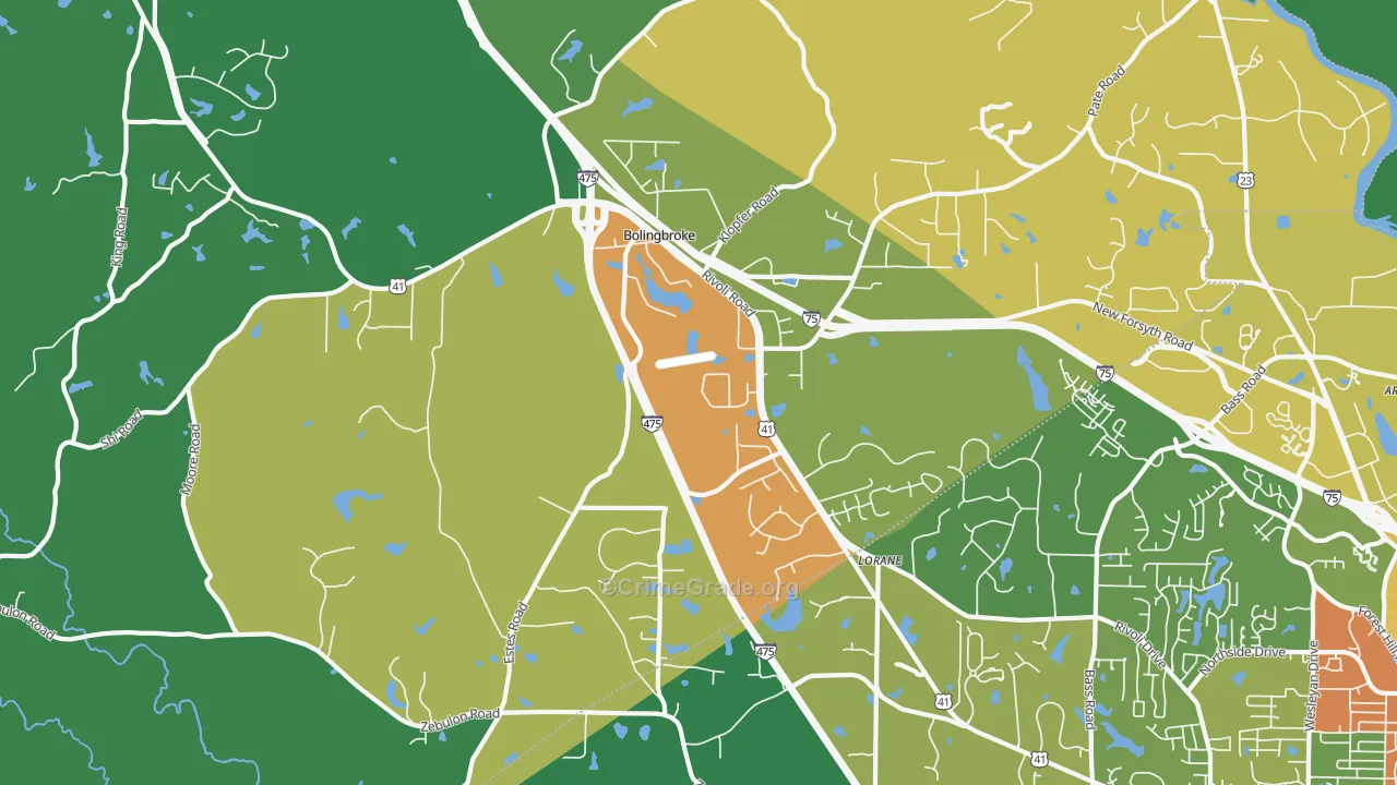 Bolingbroke, GA Map of Drug-Related Crime Rates