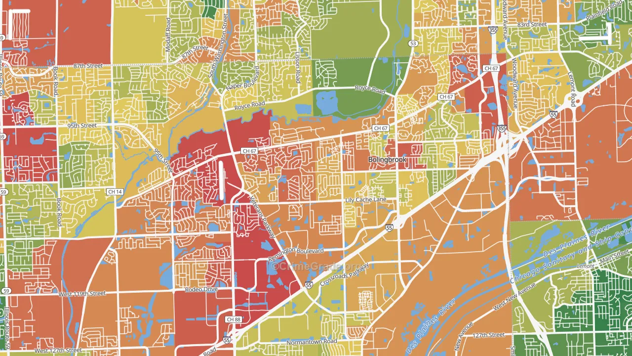 Bolingbrook, IL Map of Drug-Related Crime Rates