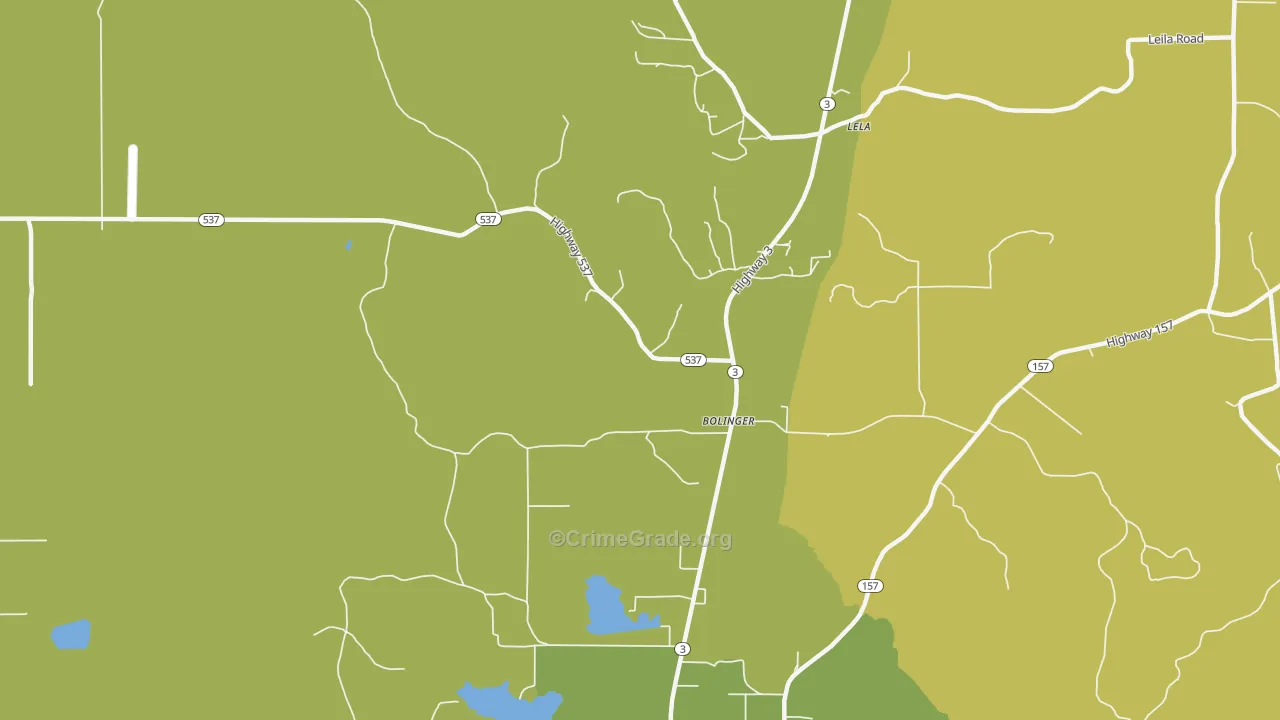 Bolinger, LA Map of Drug-Related Crime Rates