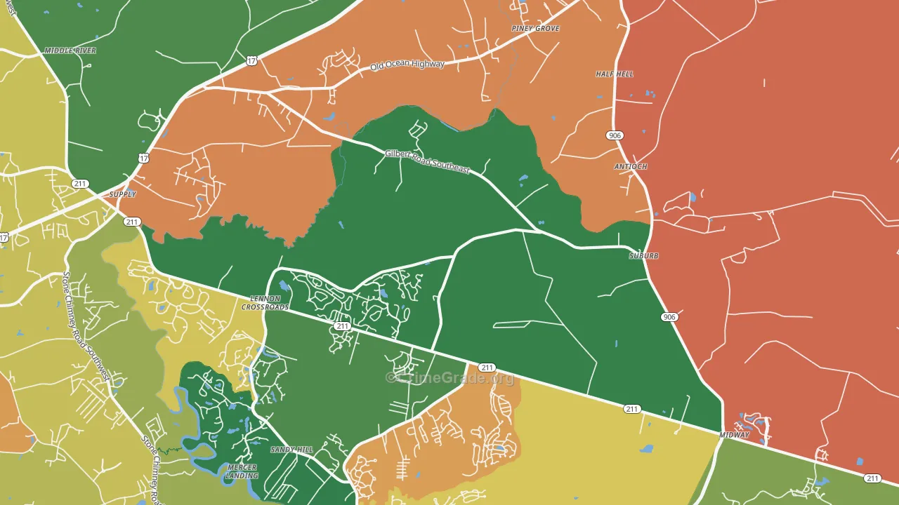 Bolivia, NC Map of Drug-Related Crime Rates