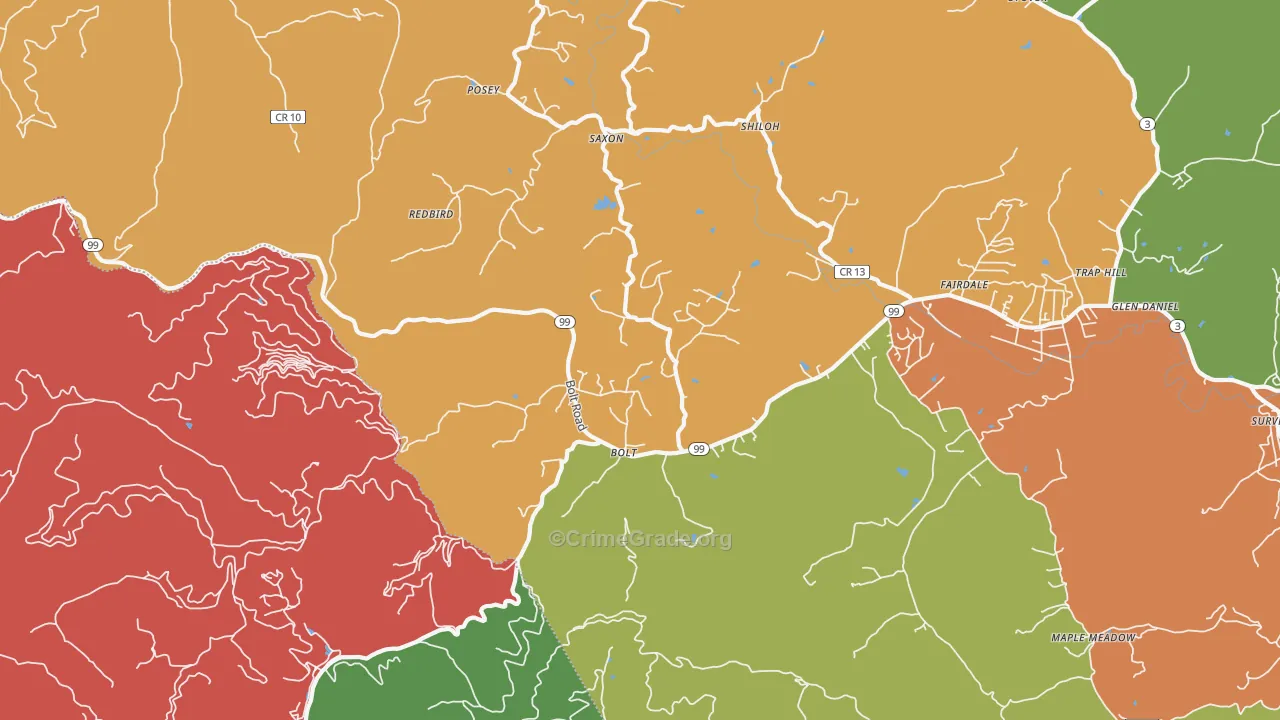 Bolt, WV Map of Drug-Related Crime Rates