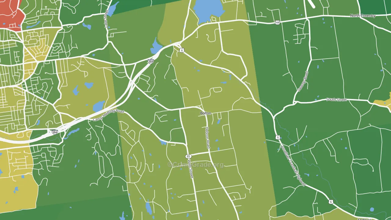 Bolton, CT Map of Drug-Related Crime Rates