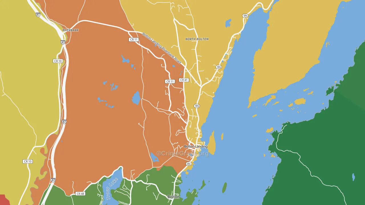 Bolton Landing, NY Map of Drug-Related Crime Rates