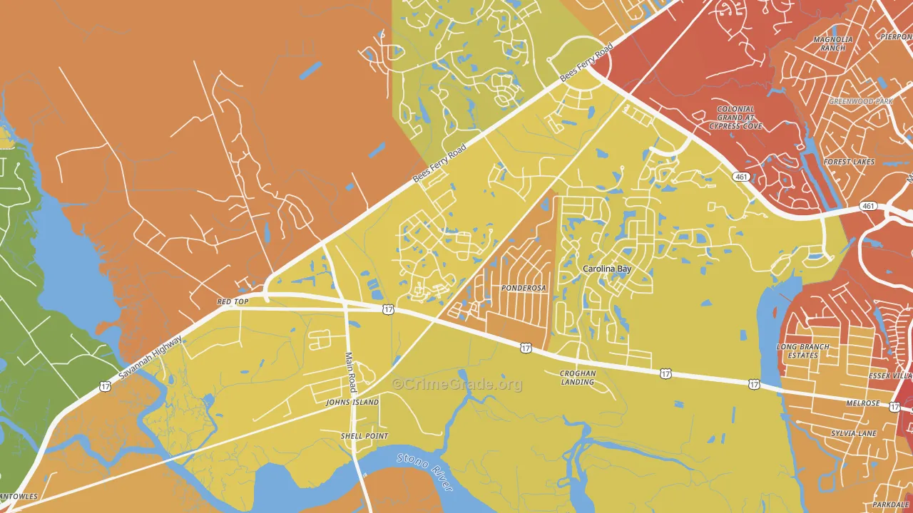 Boltons Landing, Charleston, SC Map of Drug-Related Crime Rates