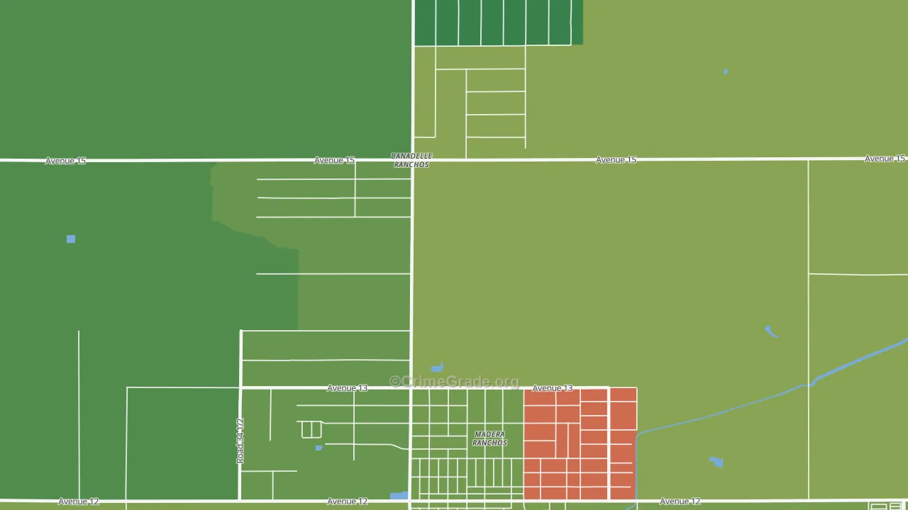 Bonadelle Ranchos-Madera Ranchos, CA Map of Drug-Related Crime Rates