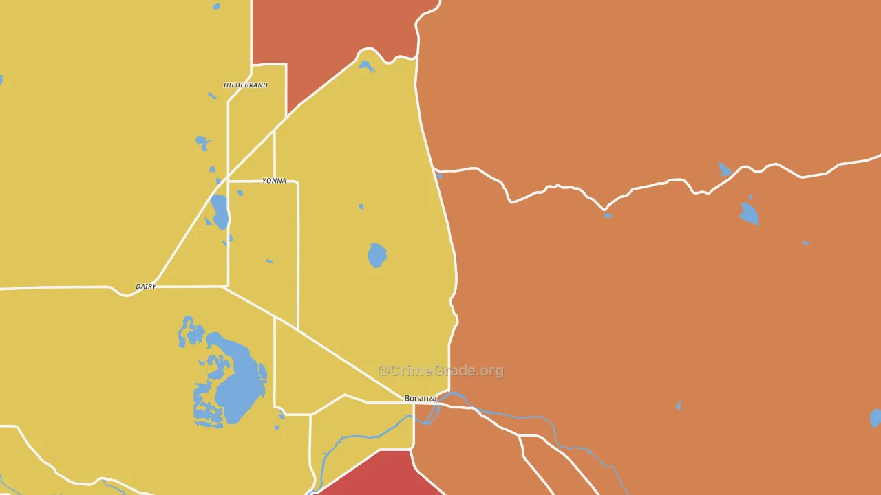 Bonanza, OR Map of Drug-Related Crime Rates
