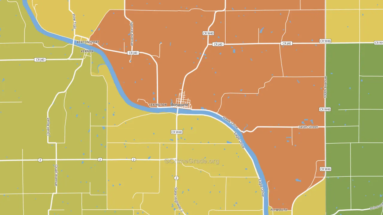 Bonaparte, IA Map of Drug-Related Crime Rates