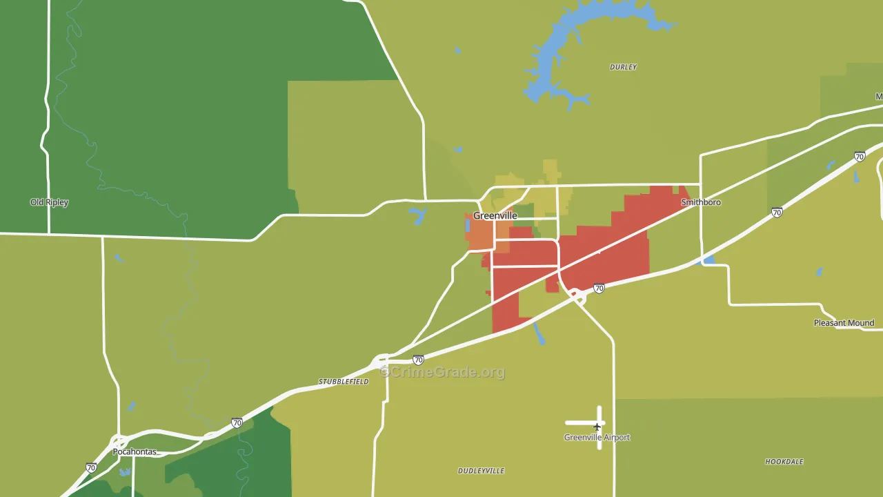 Bond County, IL Map of Drug-Related Crime Rates