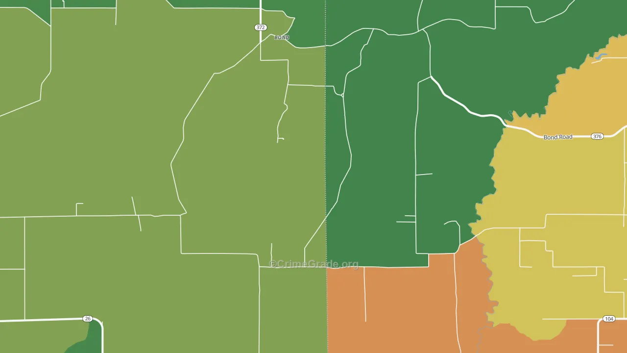 Bond, LA Map of Drug-Related Crime Rates