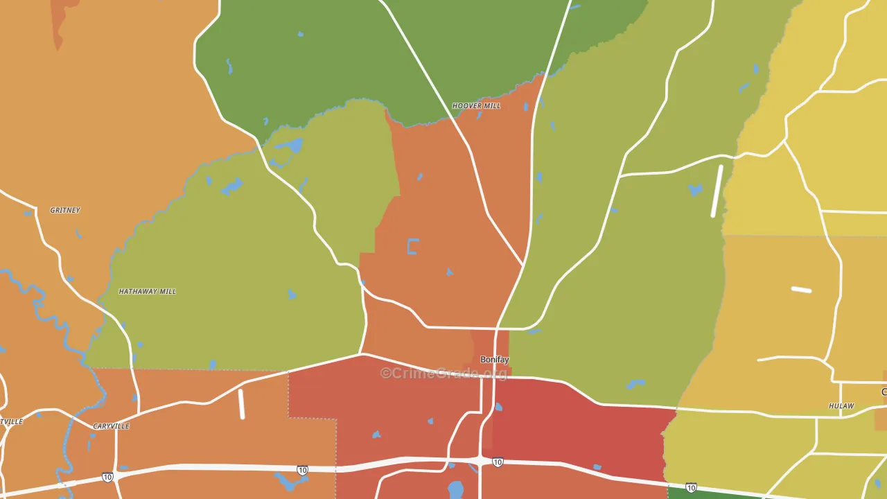Bonifay, FL Map of Drug-Related Crime Rates