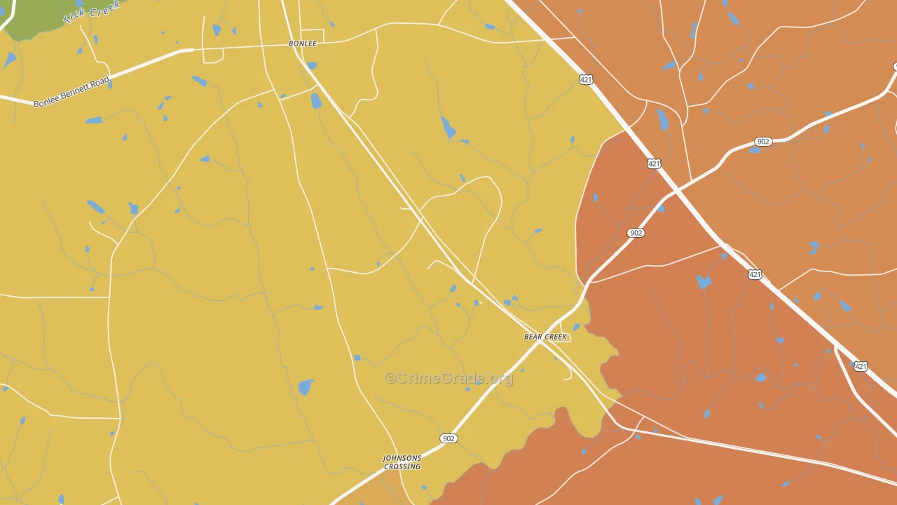Bonlee, NC Map of Drug-Related Crime Rates