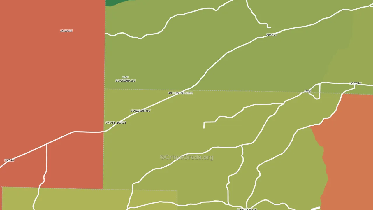Bonnerdale, AR Map of Drug-Related Crime Rates
