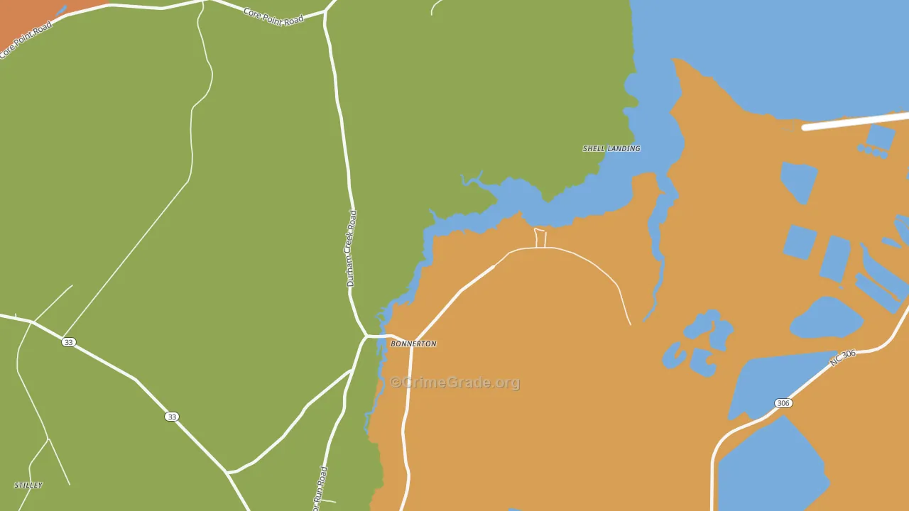 Bonnerton, NC Map of Drug-Related Crime Rates