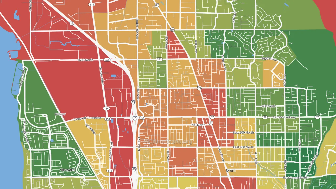 Bonneville, Orem, UT Map of Drug-Related Crime Rates