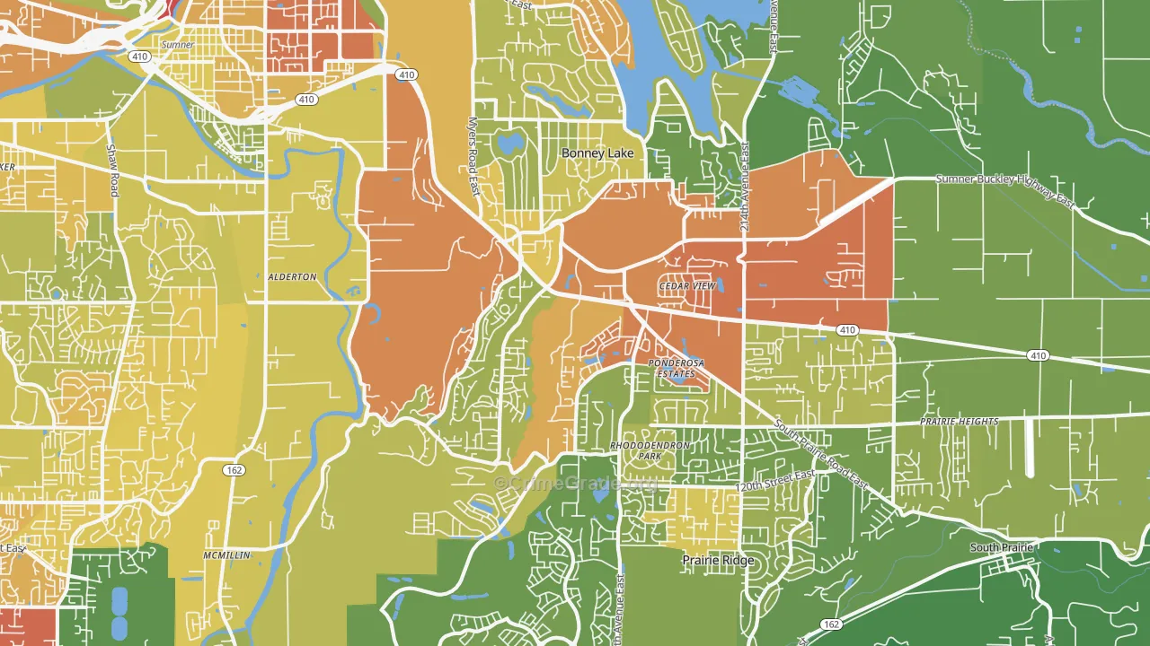Bonney Lake, WA Map of Drug-Related Crime Rates
