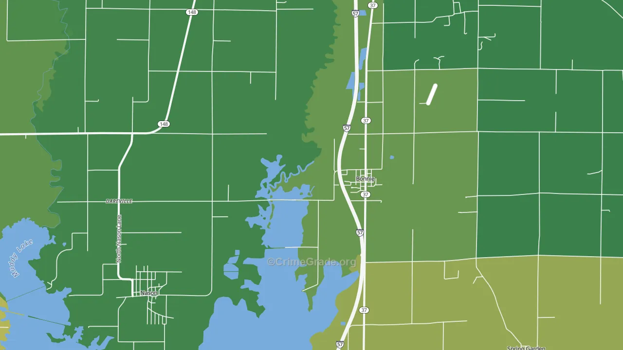 Bonnie, IL Map of Drug-Related Crime Rates