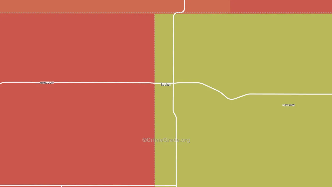 Booker, TX Map of Drug-Related Crime Rates