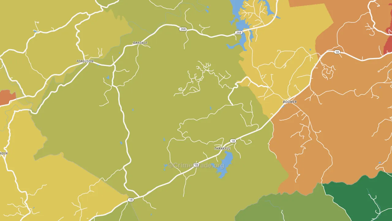 Boomer, NC Map of Drug-Related Crime Rates