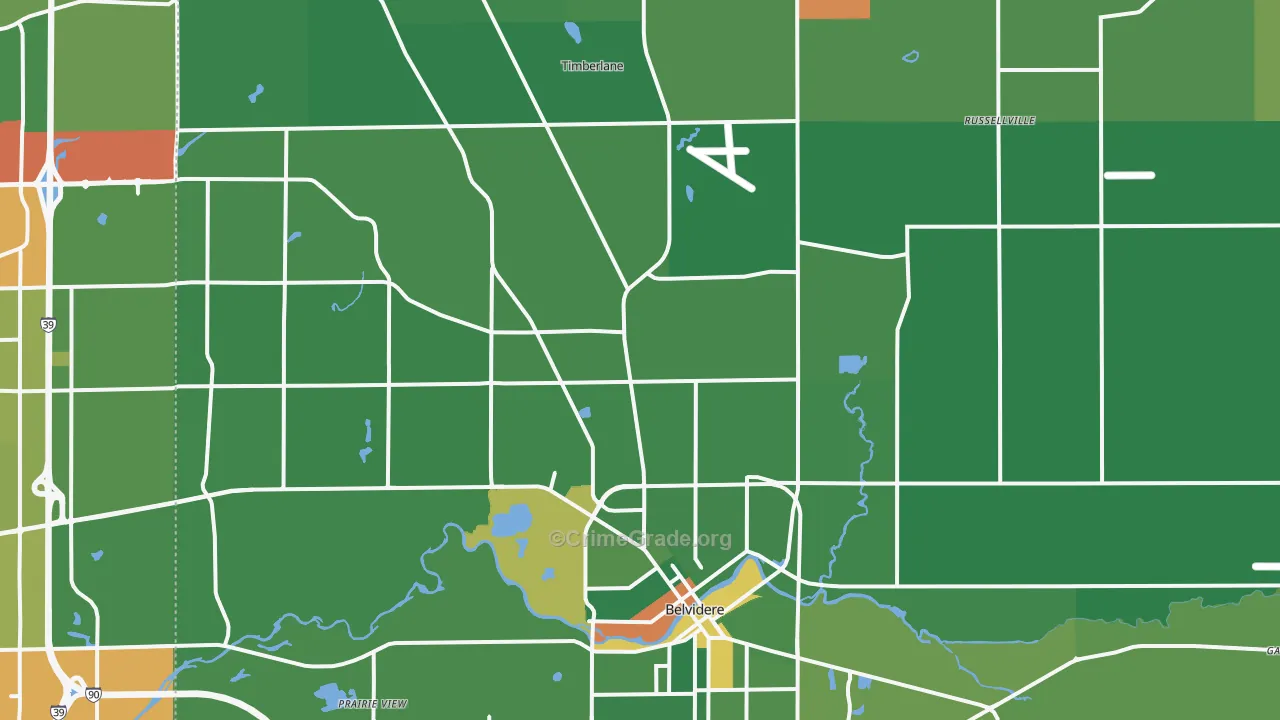 Boone County, IL Map of Drug-Related Crime Rates